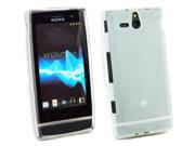 Kit Me Out USA TPU Gel Case for Sony Xperia U Clear Frosted Pattern