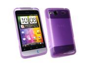 Kit Me Out USA TPU Gel Case Screen Protector with MicroFibre Cleaning Cloth for HTC Salsa Purple Frosted Pattern