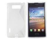 Kit Me Out USA TPU Gel Case for LG Optimus L7 P700 Clear S Line Wave Pattern