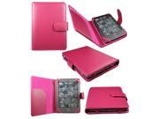 Kit Me Out USA PU Leather Book Case LCD Screen Protector for Amazon Kindle 4 Wi Fi Hot Pink