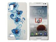 Kit Me Out USA Hard Clip on Case Screen Protector with MicroFibre Cleaning Cloth for LG Optimus L9 P760 Blue Floral