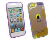 Kit Me Out USA TPU Gel Case Screen Protector with MicroFibre Cleaning Cloth for Apple iPod Touch 5 5th Generation Purple Wave Pattern