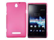 Kit Me Out USA TPU Gel Case for Sony Xperia E Pink Frosted Pattern