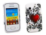 Kit Me Out USA Hard Clip on Case for Samsung Galaxy Pocket S5300 Tattoo Heart