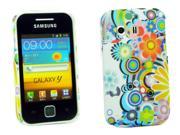 Kit Me Out USA Plastic Clip on Case for Samsung S5360 Galaxy Y Circles With Flowers
