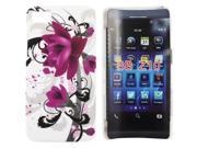 Kit Me Out USA Hard Clip on Case Screen Protector with MicroFibre Cleaning Cloth for BlackBerry Z10 Purple Bloom