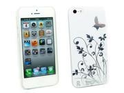 Kit Me Out USA Hard Clip on Case for Apple iPhone 5 5S Super Slim White Flowers