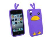 Kit Me Out USA Silicon Skin Screen Protector with MicroFibre Cleaning Cloth for Apple iPod Touch 4 4th Generation Purple Cute Chicken Design