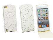 Kit Me Out USA PU Leather Flip Case for Apple iPod Touch 5 5th Generation White Glitter