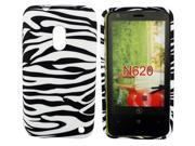 Kit Me Out USA TPU Gel Case for Nokia Lumia 620 Black White Zebra