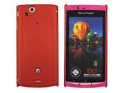 Kit Me Out USA Hard Clip on Case for Sony Xperia Arc Arc S X12 Metallic Red Smooth Touch Textured
