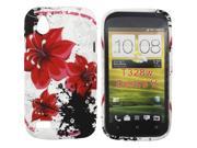 Kit Me Out USA TPU Gel Case for HTC Desire V Multicoloured Oriental Flowers