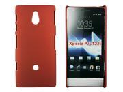 Kit Me Out USA Hard Clip on Case for Sony Xperia P Metallic Red Smooth Touch Textured