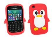 Kit Me Out USA Silicon Skin for BlackBerry 8520 9300 Curve 3G Red White Cute Penguin Design