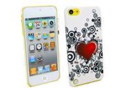 Kit Me Out USA Plastic Clip on Case for Apple iPod Touch 5 5th Generation White Red Black Tattoo Heart