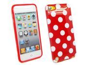 Kit Me Out USA TPU Gel Case for Apple iPod Touch 5 5th Generation White Red Polka Dots