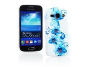 Kit Me Out USA IMD TPU Gel Case for Samsung Galaxy Ace 3 S7272 White Blue Floral