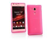 Kit Me Out USA TPU Gel Case for Sony Xperia SP Pink Frosted Pattern