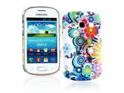 Kit Me Out USA Hard Clip on Case Screen Protector with MicroFibre Cleaning Cloth for Samsung Galaxy Fame S6810 Multicoloured Circles With Flowers