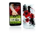 Kit Me Out USA IMD TPU Gel Case for LG G2 D802 White Red Black Oriental Flowers