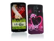 Kit Me Out USA Hard Clip on Case for LG G2 D802 Black Pink Love Heart