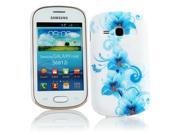 Kit Me Out USA Hard Clip on Case for Samsung Galaxy Fame S6810 White Blue Floral