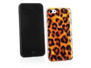 Kit Me Out USA IMD TPU Gel Case Screen Protector with MicroFibre Cleaning Cloth for Apple iPhone 5C Black Brown Leopard