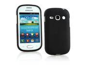 Kit Me Out USA TPU Gel Case for Samsung Galaxy Fame S6810 Black Frosted Pattern