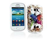 Kit Me Out USA IMD TPU Gel Case for Samsung Galaxy Fame S6810 White Coloured Butterfly