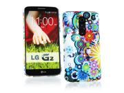 Kit Me Out USA Hard Clip on Case for LG G2 D802 Multicoloured Circles With Flowers