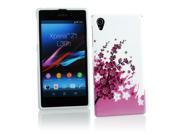 Kit Me Out USA IMD TPU Gel Case for Sony Xperia Z1 White Pink Blossom