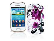 Kit Me Out USA Hard Clip on Case for Samsung Galaxy Fame S6810 White Black Purple Bloom