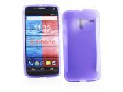 Kit Me Out USA TPU Gel Case for Motorola Moto X 2013 Purple Frosted Pattern