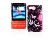 Kit Me Out USA Hard Clip on Case Screen Protector with MicroFibre Cleaning Cloth for BlackBerry Q5 Black Pink Garden