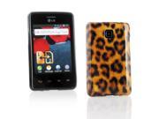 Kit Me Out USA IMD TPU Gel Case for LG Optimus L3 2 E430 Black Brown Leopard