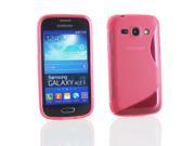 Kit Me Out USA TPU Gel Case for Samsung Galaxy Ace 3 S7272 Hot Pink S Line Wave Pattern