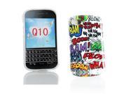 Kit Me Out USA IMD TPU Gel Case for BlackBerry Q10 Multicoloured White Comic Captions