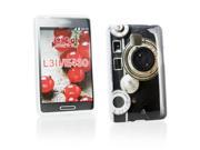 Kit Me Out USA IMD TPU Gel Case for LG Optimus L3 2 E430 Multicoloured Vintage Retro Camera