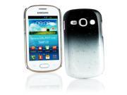 Kit Me Out USA Hard Clip on Case for Samsung Galaxy Fame S6810 Black Clear Transparent Raindrops Water Effect