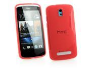 Kit Me Out USA TPU Gel Case for HTC Desire 500 Red S Line Wave Pattern