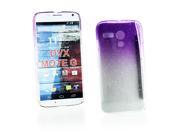 Kit Me Out USA Hard Clip on Case Screen Protector with MicroFibre Cleaning Cloth for Motorola Moto G Purple Clear Transparent Raindrops Water Effect