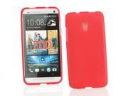 Kit Me Out USA TPU Gel Case Screen Protector with MicroFibre Cleaning Cloth for HTC Desire 700 Red Frosted Pattern
