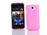 Kit Me Out USA TPU Gel Case Screen Protector with MicroFibre Cleaning Cloth for HTC Desire 300 Pink Frosted Pattern