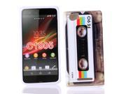 Kit Me Out USA IMD TPU Gel Case Screen Protector with MicroFibre Cleaning Cloth for Sony Xperia M Multicoloured Vintage Retro Cassette