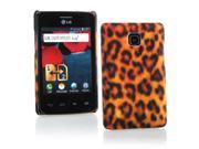 Kit Me Out USA Hard Clip on Case for LG Optimus L3 2 E430 Black Brown Leopard