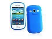 Kit Me Out USA TPU Gel Case for Samsung Galaxy Fame S6810 Light Blue Frosted Pattern