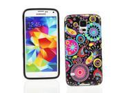 Kit Me Out US IMD TPU Gel Case Screen Protector with MicroFibre Cleaning Cloth for Samsung Galaxy S5 Multicoloured Black Retro Mayhem