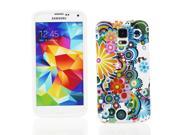Kit Me Out US IMD TPU Gel Case for Samsung Galaxy S5 Multicoloured Circles With Flowers