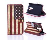 Kit Me Out USA PU Leather Printed Side Flip Screen Protector with Microfiber Cleaning Cloth for LG G2 MINI Red White Blue Stars And Stripes USA Flag