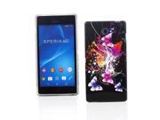 Kit Me Out USA IMD TPU Gel Case for Sony Xperia M2 Black Butterfly Splash